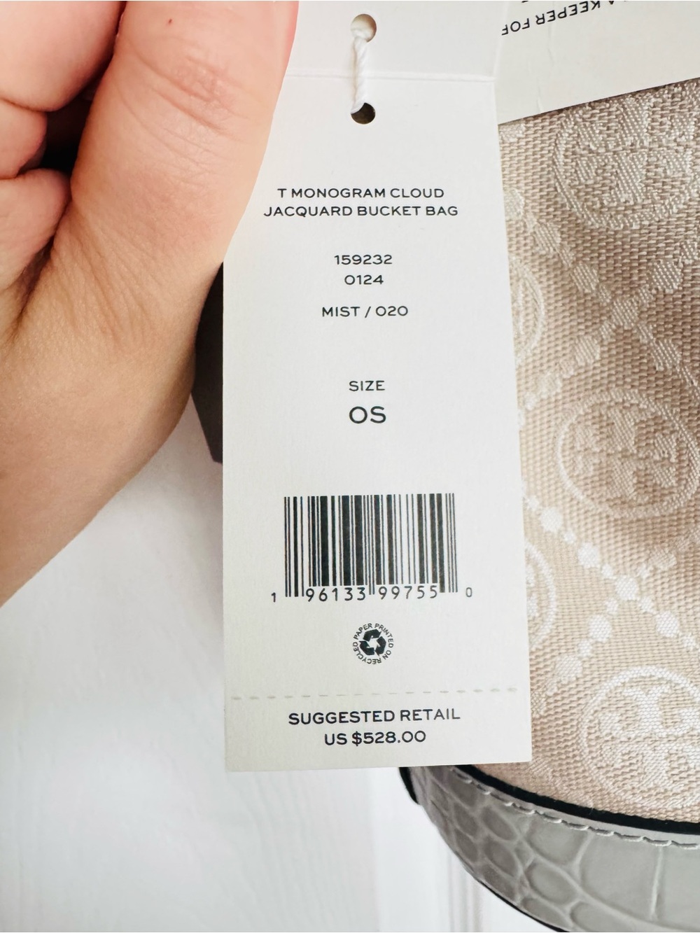 Tory Burch T Monogram Cloud Jacquard Bucket Bag - Picture 2 of 8